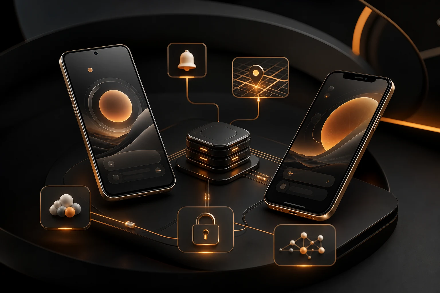 Aplicații mobile conectate la servicii și date